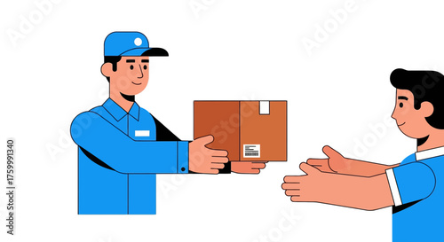 Courier Delivering Package to Client Depicting Fast Delivery And Modern E-Commerce Logistics