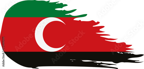 Darfur comet flag fly, grunge brush vector