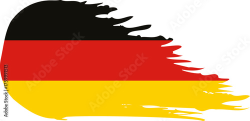 Germany comet flag fly, grunge brush vector