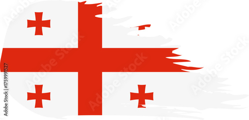Georgia comet flag fly, grunge brush vector