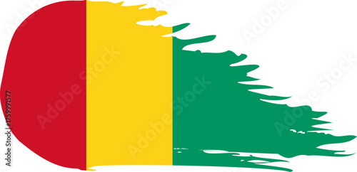 Guinea comet flag, grunge brush vector comet flag fly, grunge brush vector