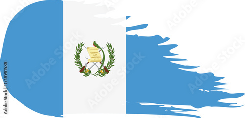 Guatemala comet flag fly, grunge brush vector