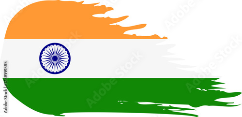 India comet flag fly, grunge brush vector
