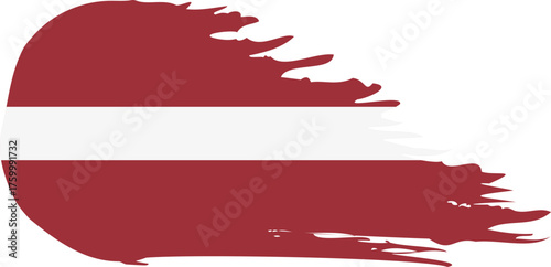 Latvia comet flag fly, grunge brush vector