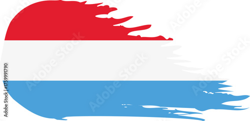 Luxembourg comet flag fly, grunge brush vector