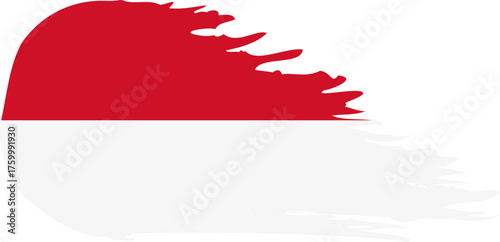 Monaco comet flag fly, grunge brush vector