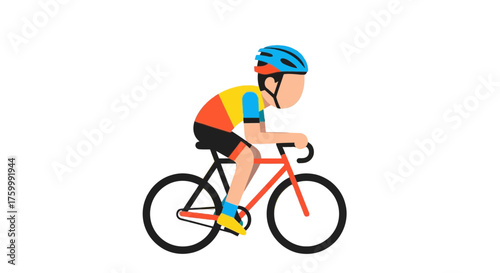 Cyclist In Sport Outfit Cycling Fast On a Red Bike, Against a Black Background