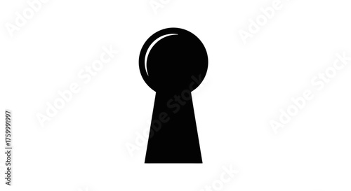 Dark Silhouette of a Keyhole Symbolizing Access, Secrets, and Security in Black