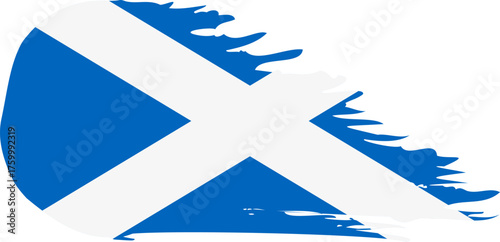 Scotland comet flag fly, grunge brush vector