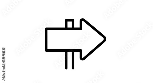 Directional Right Arrow Sign Post Isolated Against a Black Backdrop Suitable for Guidance