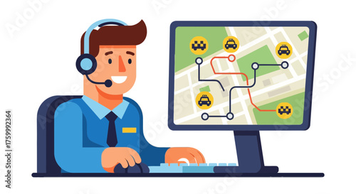 Dispatch Services Agent Using Navigation To Coordinate Taxi Cab Transportation Efficiently