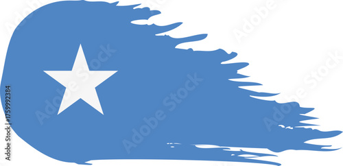 Somalia comet flag fly, grunge brush vector