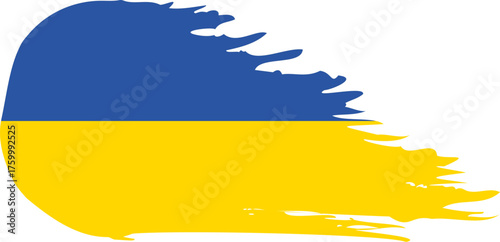 Ukraine comet flag fly, grunge brush vector