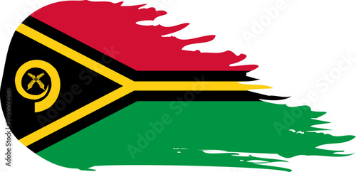 Vanuatu comet flag fly, grunge brush vector