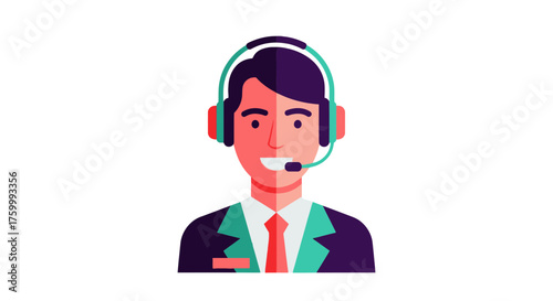 Friendly Support Specialist Icon For Customer Service, Available 24/7 And Always Ready