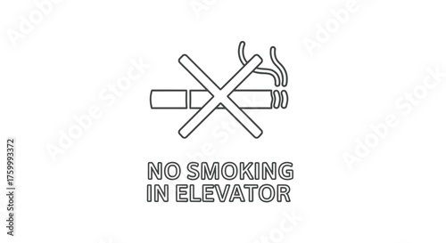 Elevator Ban: Prohibition Sign Displaying No Smoking Policy in Enclosed Space
