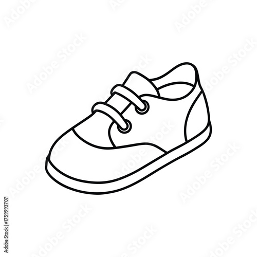 baby shoe line art vector illustration