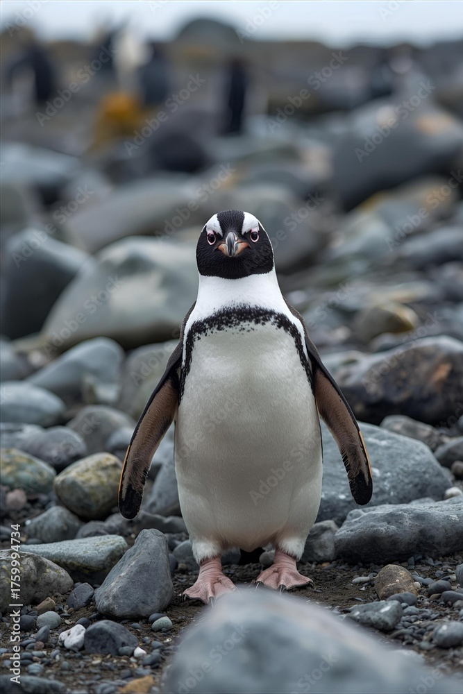 Fototapeta premium Simple Rocky Penguin Portrait