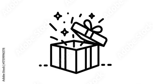 Gift Box Icon with Sparkles, Symbolizing Surprise, Wonder, And Special Occasions