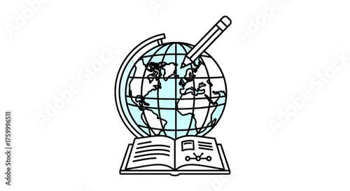 Global Education Symbol Represents Knowledge, Learning And The Pursuit Of Education