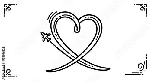 Heart Shape Symbol Decorated With an Arrow Over a Black Background Design