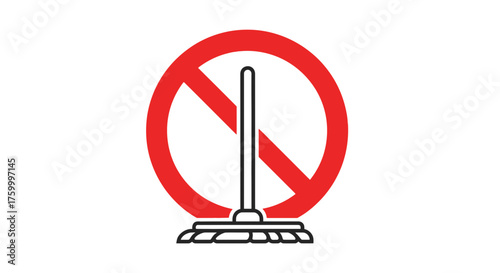 Illustration Of A No Sweeping Sign Symbolic Of Restrictions And Forbidden Actions Symbol
