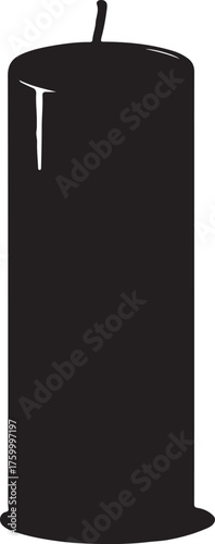 BLACK CANDLE ICON FOR HALLOWEEN SILHOUETTE