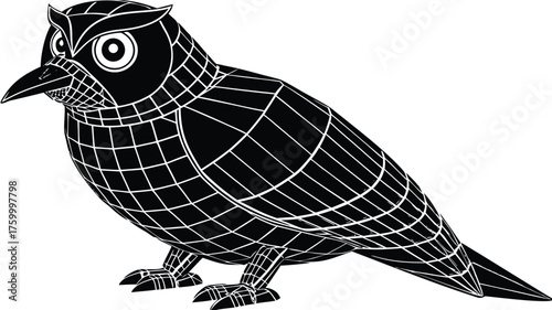 A funny cartoon bird vector illustration of a happy character design for a nature icon