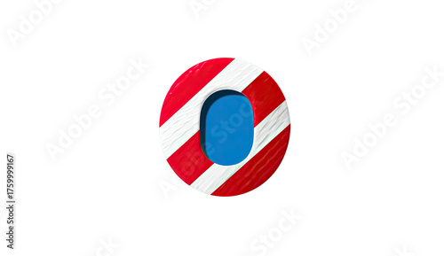 Free Download Stripped textured red/white circle with blue center, on black - GFXLoad