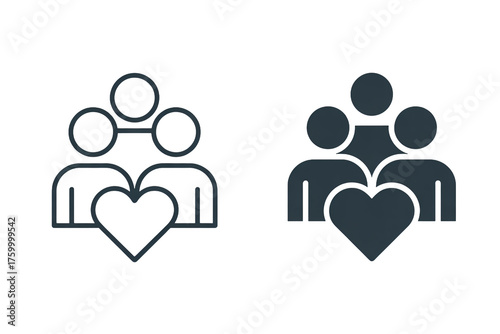 Community support and love icon representing unity, teamwork, and social connection, perfect for branding and marketing campaigns