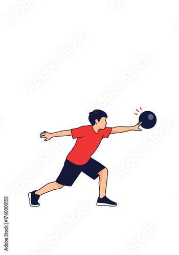 A person is throwing a bowling ball during a game of bowling.