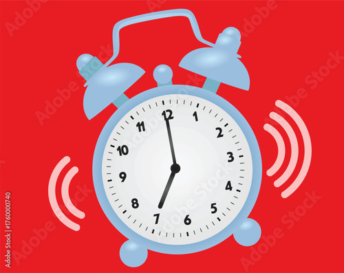 Blue alarm clock. vector illustration	
