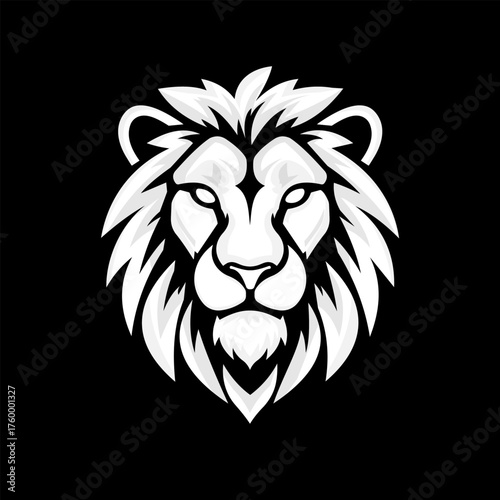 Minimalist Lion Head Logo - Simple Animal - Abstract Power - Strength Symbol - Vector Icon