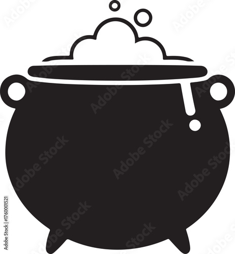 Silhouette of Cauldron punch bowl halloween