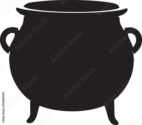 Silhouette of Cauldron punch bowl halloween