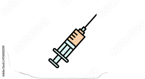 Illustration Of Syringe On White Backdrop Illustrating Medical Procedures And Medicine
