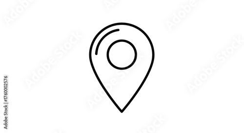 Location Marker Symbol on Dark Background Representing Place and Direction