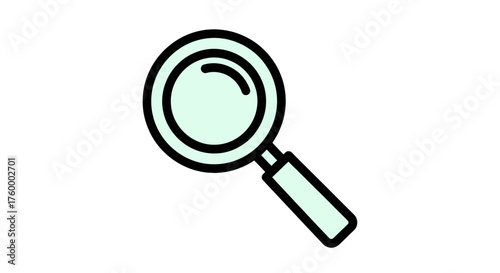 Magnifying Glass Icon Over Black Backdrop, Research and Searching Concept Illustration