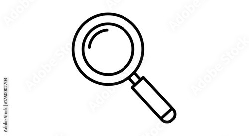 Magnifying Glass Icon Over Black Background For Examination, Verification And Search