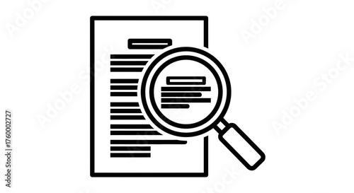 Magnifying Investigation Focused On Document Research And Analysis in Black And White