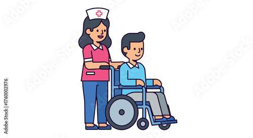 Medical Professional Assisting A Patient In A Wheelchair For Healthcare Support