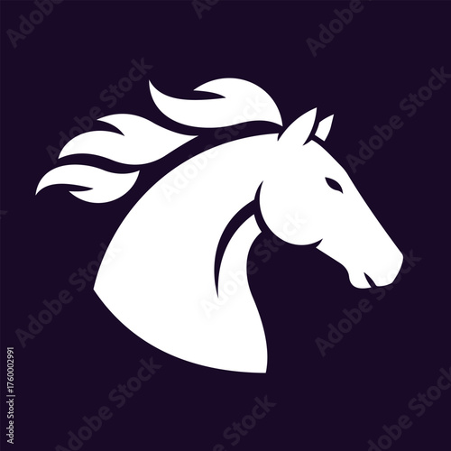 Dynamic Horse Head Logo - Stallion Energy - Abstract Equine - Speed Icon - Vector Art
