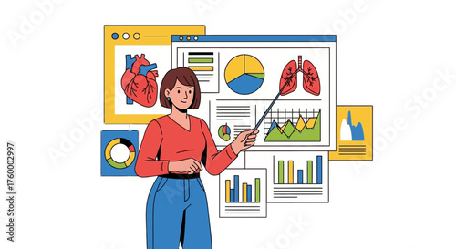Medical Presentation with Charts and Diagrams for Healthcare and Scientific Analysis