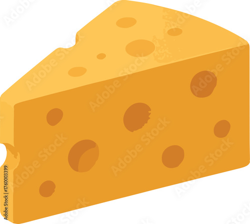 Wedge of Swiss cheese with holes food dairy