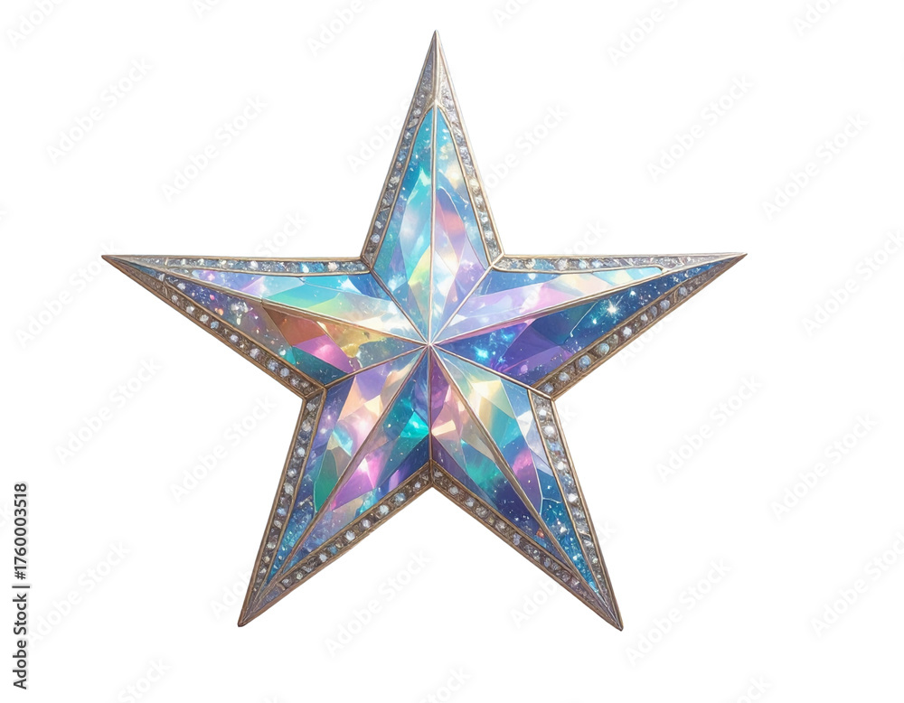 Obraz premium silver star isolated on white background