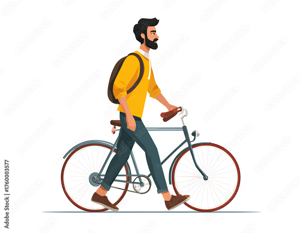 Fototapeta premium woman riding a bicycle