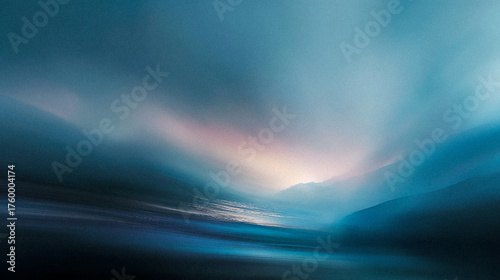 Surreal Landscape Abstract Light Sea Mountain Range