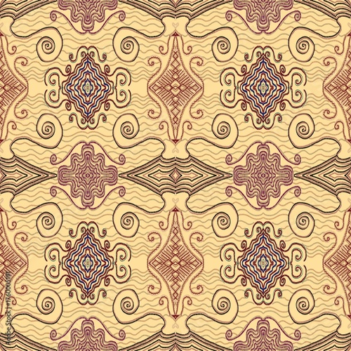 seamless pattern with golden ornament