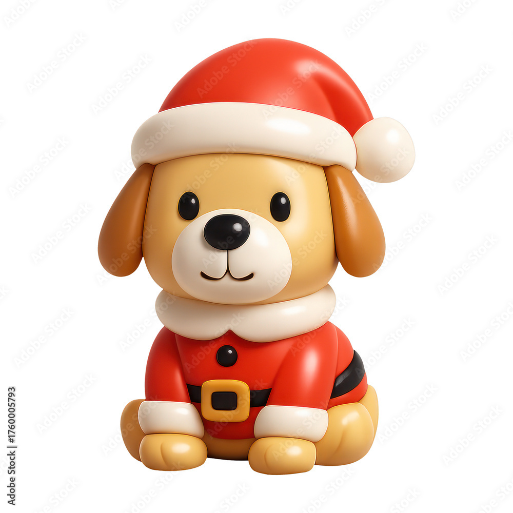 Fototapeta premium PNG Cute festive dog illustration