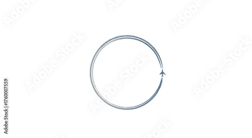 Minimalist Aviation Design Illustrating Flight Path And Circular Travel Concept